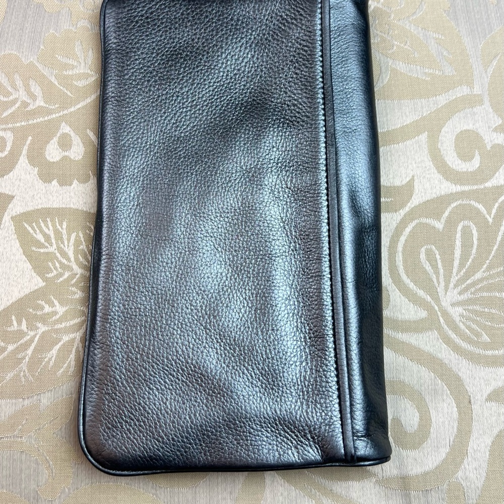 Tory Burch Reva metallic leather fold-over clutch Logo (Without Shoulder Strap) - Picture 8 of 10